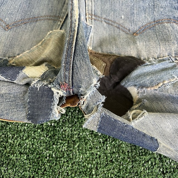 VTG 70s Mens Levi's 505-0217 Blue Jeans 32x34 Single Stitch #5 Btn Talon Repairs - Picture 8 of 16